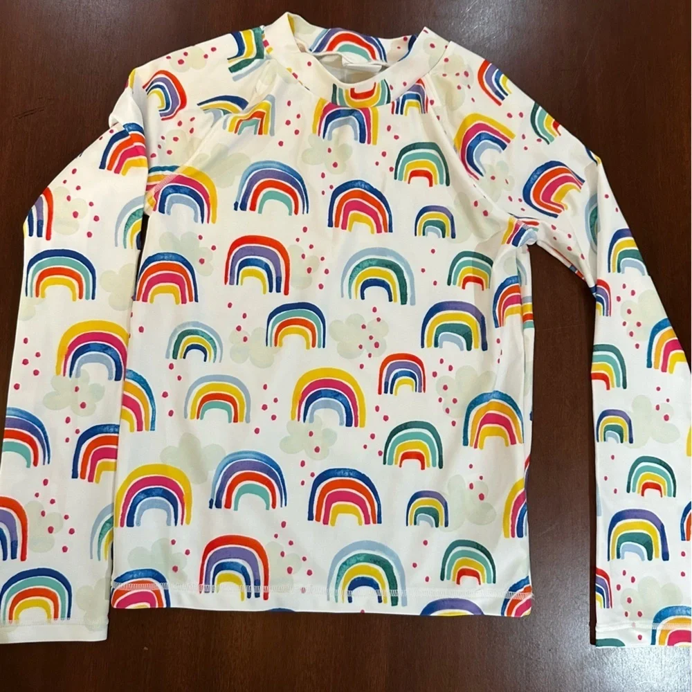 Harper Canyon Girls Size 7 Rainbow Print Rashguard